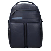 Piquadro Blue Leather Backpack